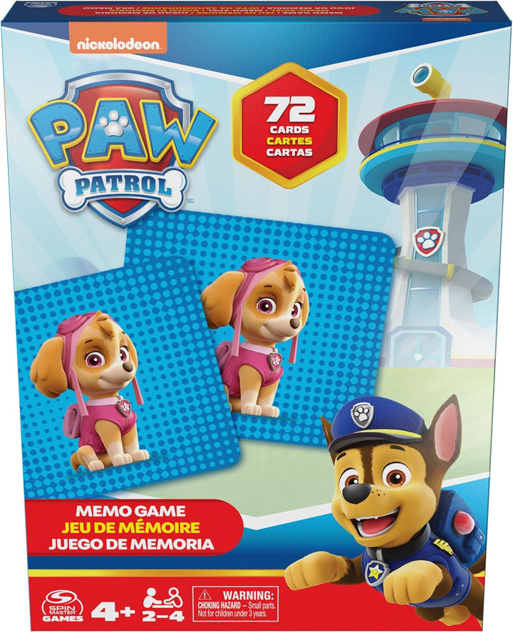 Jocuri Spin Master Paw Patrol, joc de memorie, jucarie Paw Patrol, Chase, Stella, Marcus, Ruben, jocuri de memorie cu carti, pentru copii peste 4 ani