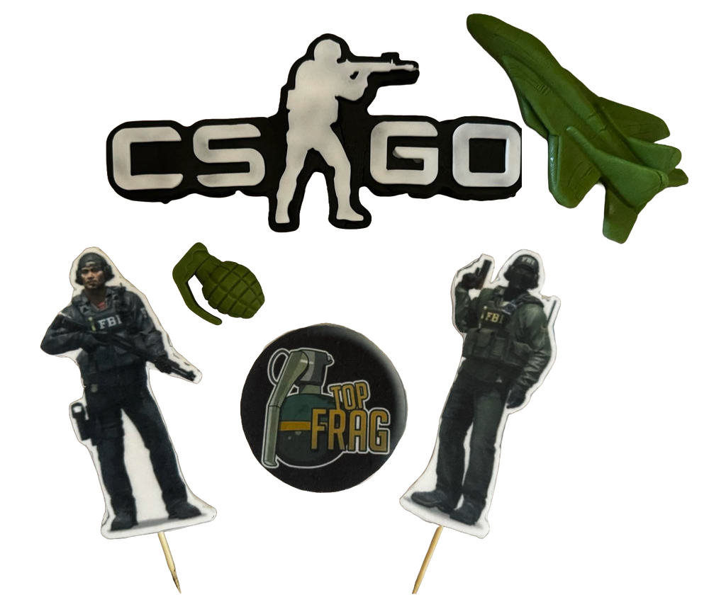 Ensemble de 6 décorations comestibles en sucre, Counter-Strike : Global Offensive (CS:GO)