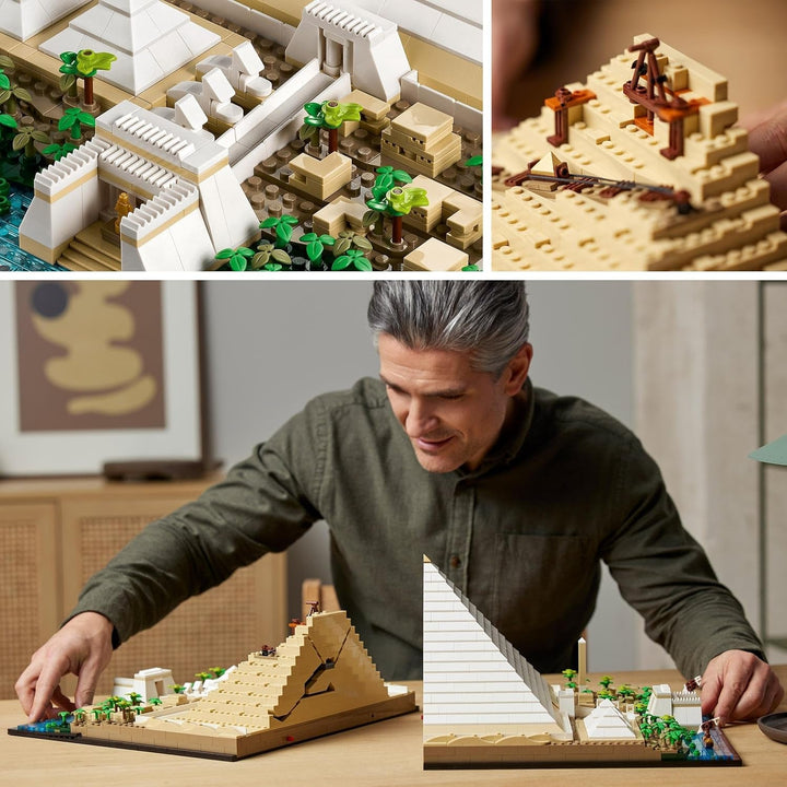 LEGO 21058 Arhitectură Piramida lui Keops Set de construcție pentru artizanat ca hobby creativ, idee de cadou pentru adulți, bărbați, femei, mamă, tată, activitate creativă, colecție de repere faimoase