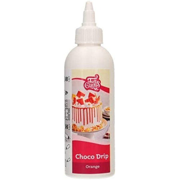 FunCakes Choco Drip Orange: Aromă delicioasă, Ușor de folosit, Perfect pentru prăjituri cu picurare, Aromă de ciocolată cu picurare. Pachet resigilabil 180 g. Pasta de zahar Naty Shop Default Title