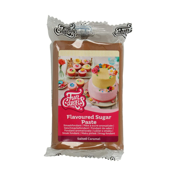 FunCakes Fondant cu aromă de lămâie: Gust delicios, textură fină, ușor de întins, fondant rulat, perfect pentru prăjituri, cupcakes și biscuiți. Halal, kosher și fără gluten. 250 g (pachet de 3) Pasta de zahar Naty Shop 250 G Caramel sărat