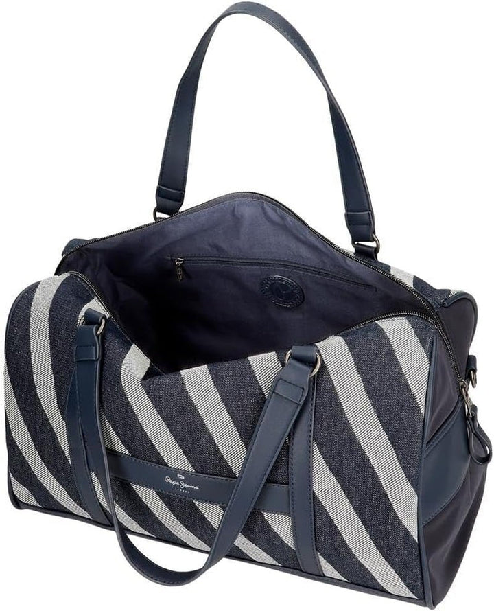 Geantă de voiaj Pepe Jeans Celine, albastru, 40 x 25 x 20 cm, poliester, cu detalii din imitație de piele, 20 l, de Joumma Bags, albastru, geantă de voiaj Bagaje și echipament de călătorie Naty Shop