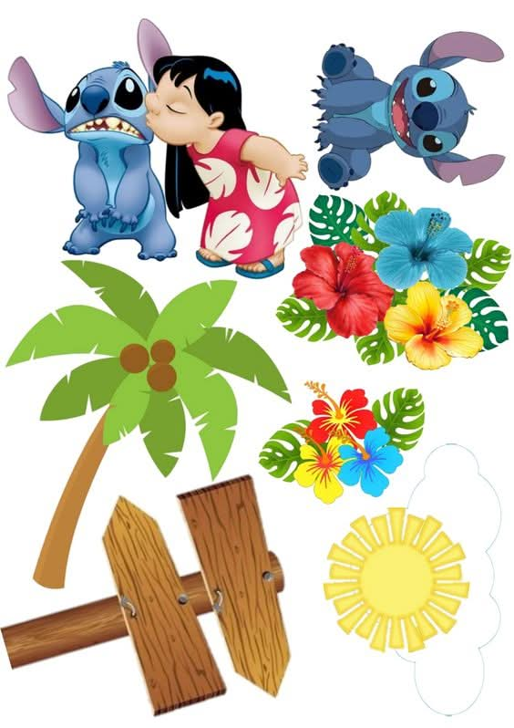 Imagine comestibila, vafa sau icing, format A4, Lilo and Stitch - Nati Shop