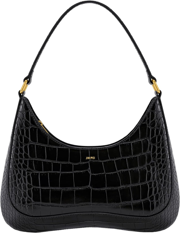 JW PEI Ruby genți de umăr Genti Femei Naty Shop Crocodil negru în relief