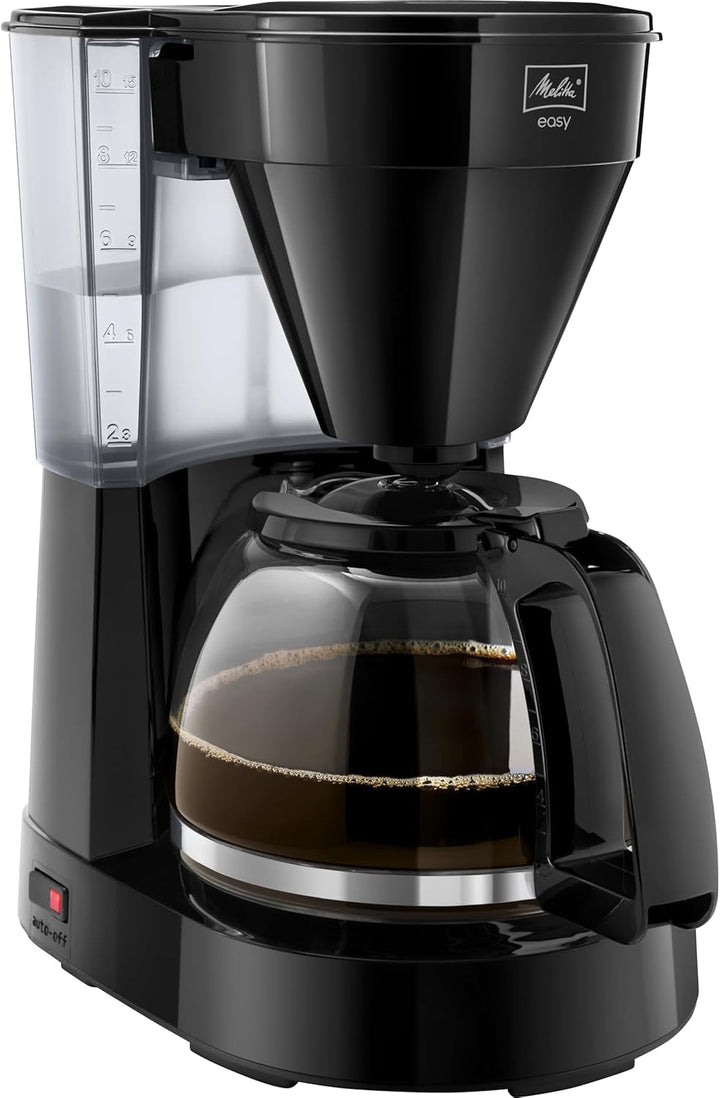 Melitta Easy - Cafetiera cu filtru pivotant detașabil, filtru de cafea cu ulcior din sticlă și opritor de picurare, pentru până la 10 cești de cafea, negru Espressoare Besuche den Melitta-Store Negru Ulcior de sticlă