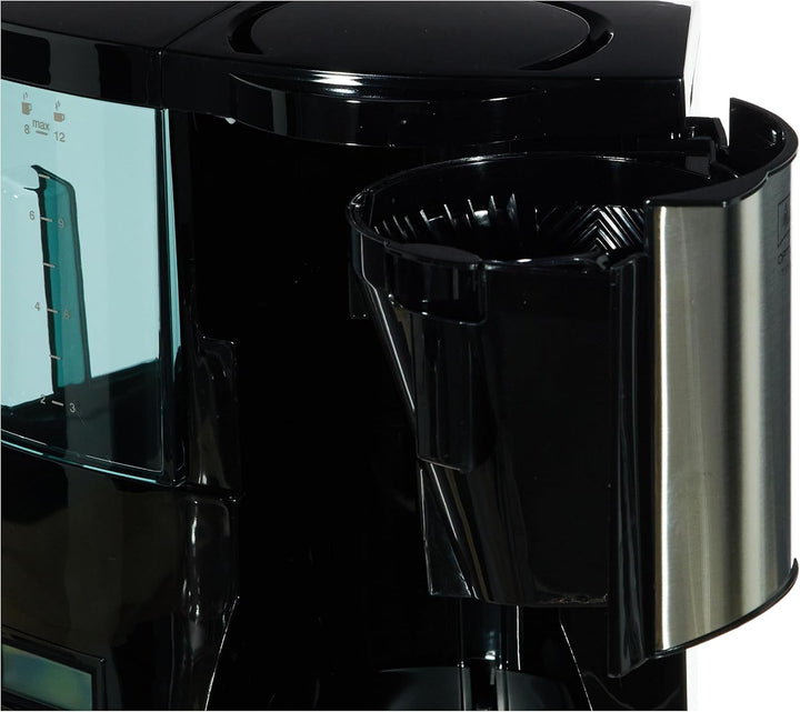 Melitta Optima Timer - Cafetieră cu temporizator, Cafetieră cu filtru, cu cană de sticlă și rezervor de apă detașabil, Pentru până la 8 cești de cafea, Negru Espressoare Besuche den Melitta-Store