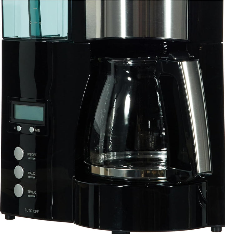 Melitta Optima Timer - Cafetieră cu temporizator, Cafetieră cu filtru, cu cană de sticlă și rezervor de apă detașabil, Pentru până la 8 cești de cafea, Negru Espressoare Besuche den Melitta-Store