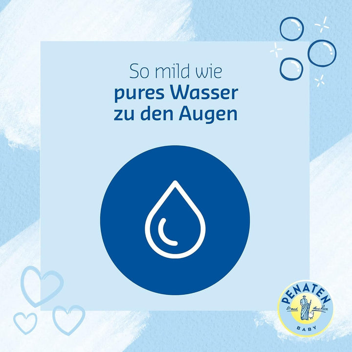 PENATEN baie și șampon (400 ml), baie și șampon blând pentru bebeluși formulat fără parabeni și coloranți, gel de duș și șampon pentru păr special dezvoltat pentru nou-născuți pentru pielea delicată a bebelușului Copii - Baie si Skincare Naty Shop