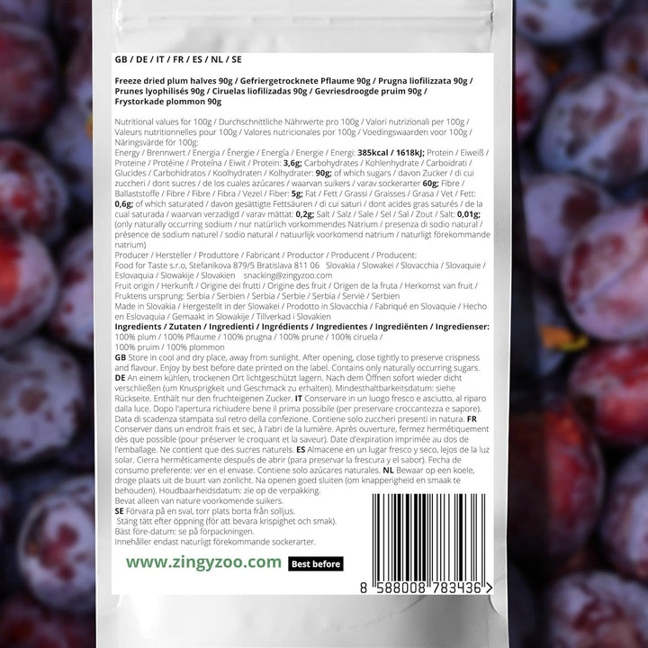 Prune liofilizate | Prune liofilizate 100% naturale | Fără zahăr adăugat Dulciuri liofilizate sănătoase | Prune liofilizate Fructe liofilizate Fructe liofilizate ZingyZoo Produse deshidratate Magazinul meu