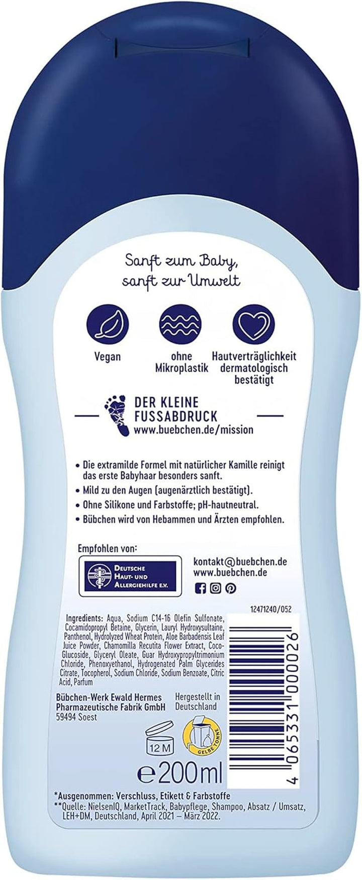 Șampon pentru copii, 200 ml Copii - Baie si Skincare Naty Shop