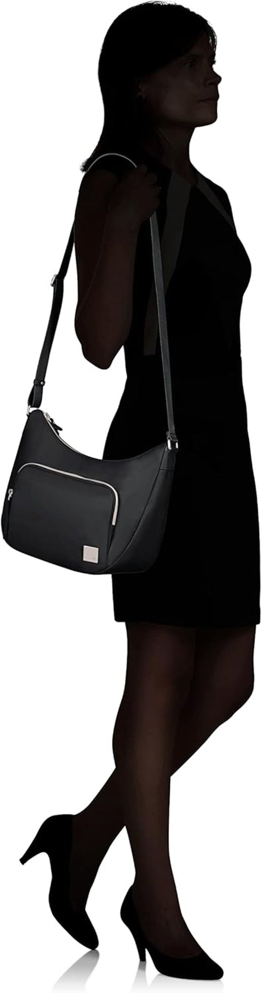 Samsonite Essentially Karissa - Geantă de umăr M, 36 cm, negru (Negru) Genti Femei Naty Shop