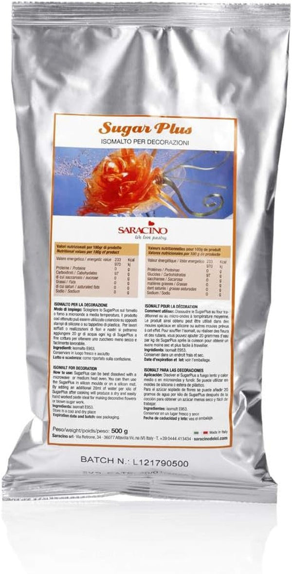 Saracino Sugarplus - Isomalt pentru decorațiuni rigide din zahăr 0,5 Kg Made In Italy Pasta de zahar Naty Shop Default Title