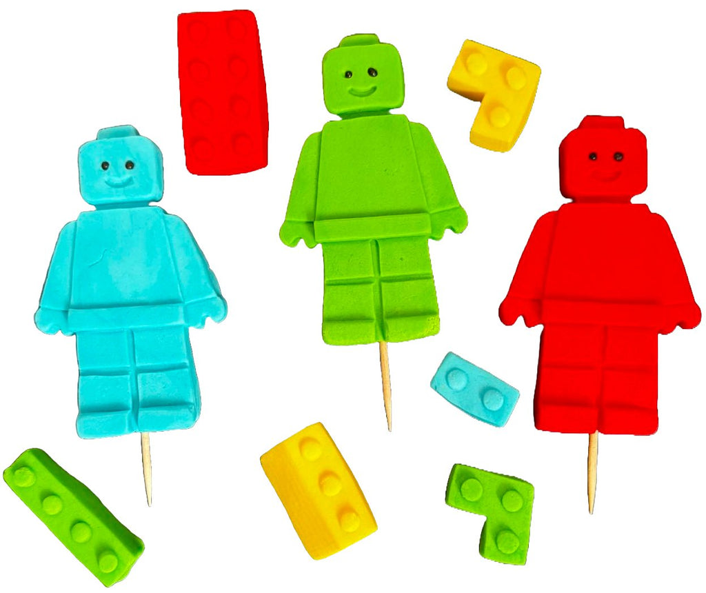 Set 9 decoratiuni comestibile din zahar, Lego - Nati Shop