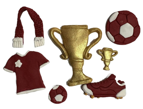 Set decoratiuni comestibile din zahar, Fotbal - Nati Shop