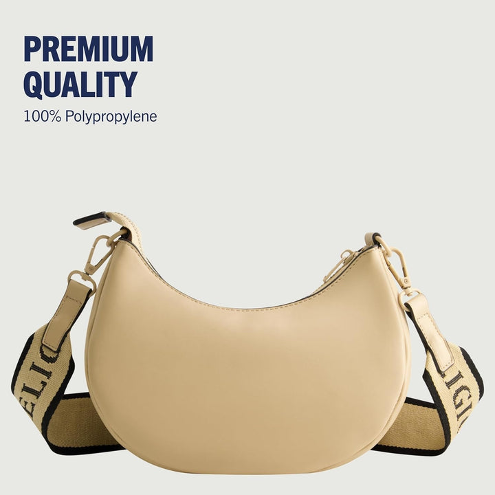 True Religion Women's Shoulder Bag Purse, Crescent Hobo Handbag cu curea detașabilă reglabilă și logo-ul Horseshoe Genti Femei Naty Shop